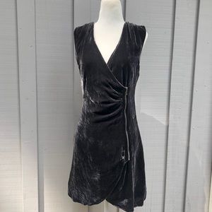 MADISON MARCUS Velvet Side Zip Wrap Dress